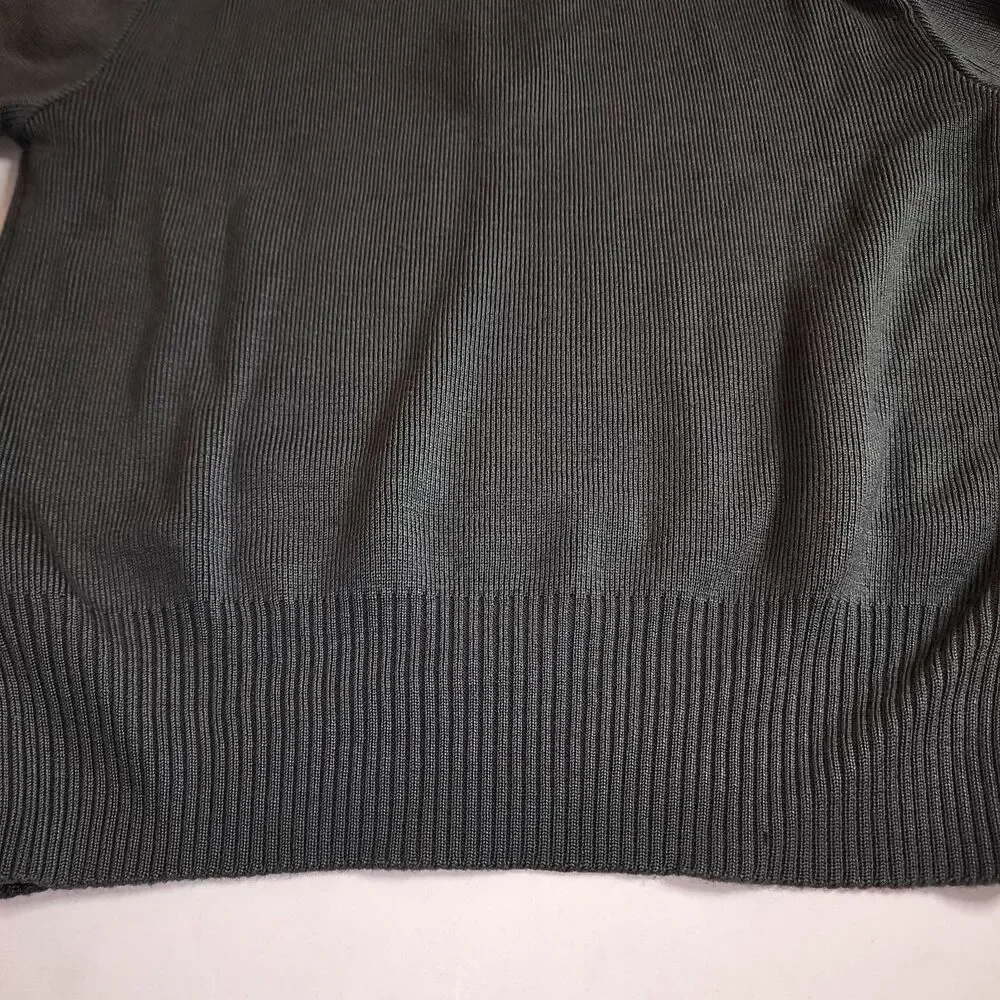 Vintage White Stag Grey Wool Blend Quarter Zip Pullover Sweater Size L - Picture 7 of 7